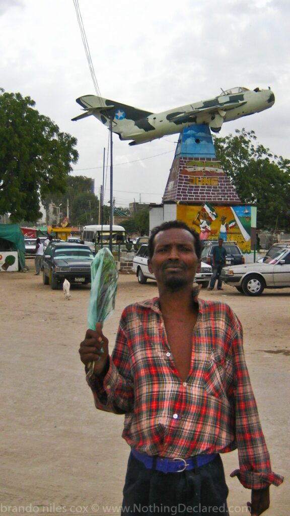 man who asked me to take his picture in front of Hargeisa's airplane Monument Somaliland Independance Day