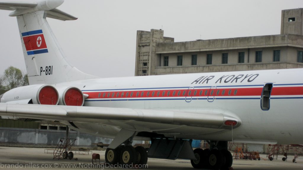 Brandon Cox - American arriving on Air Koryo in Pyongyang airport