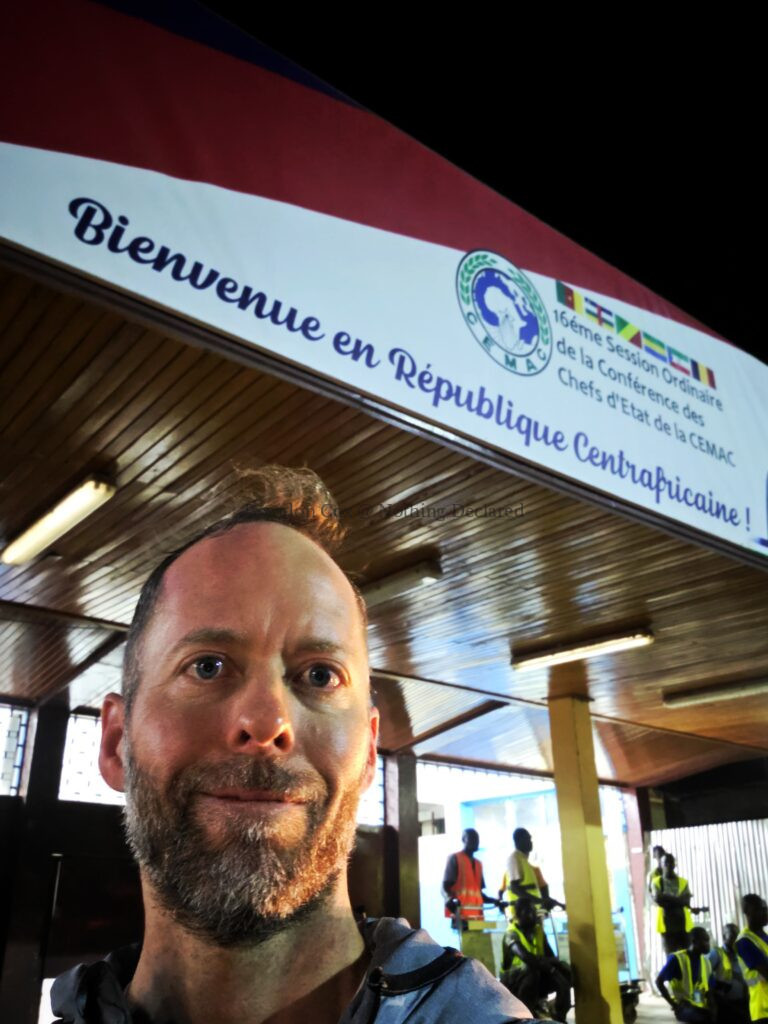Bangui Airport welcome sign. Central African Republic