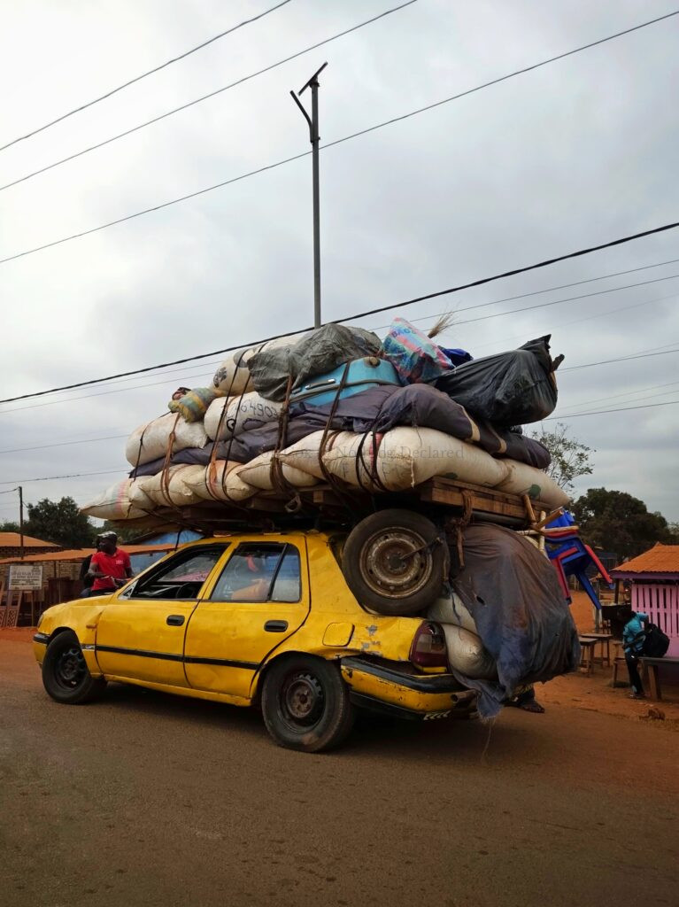 fully loaded taxi, Central African Republic